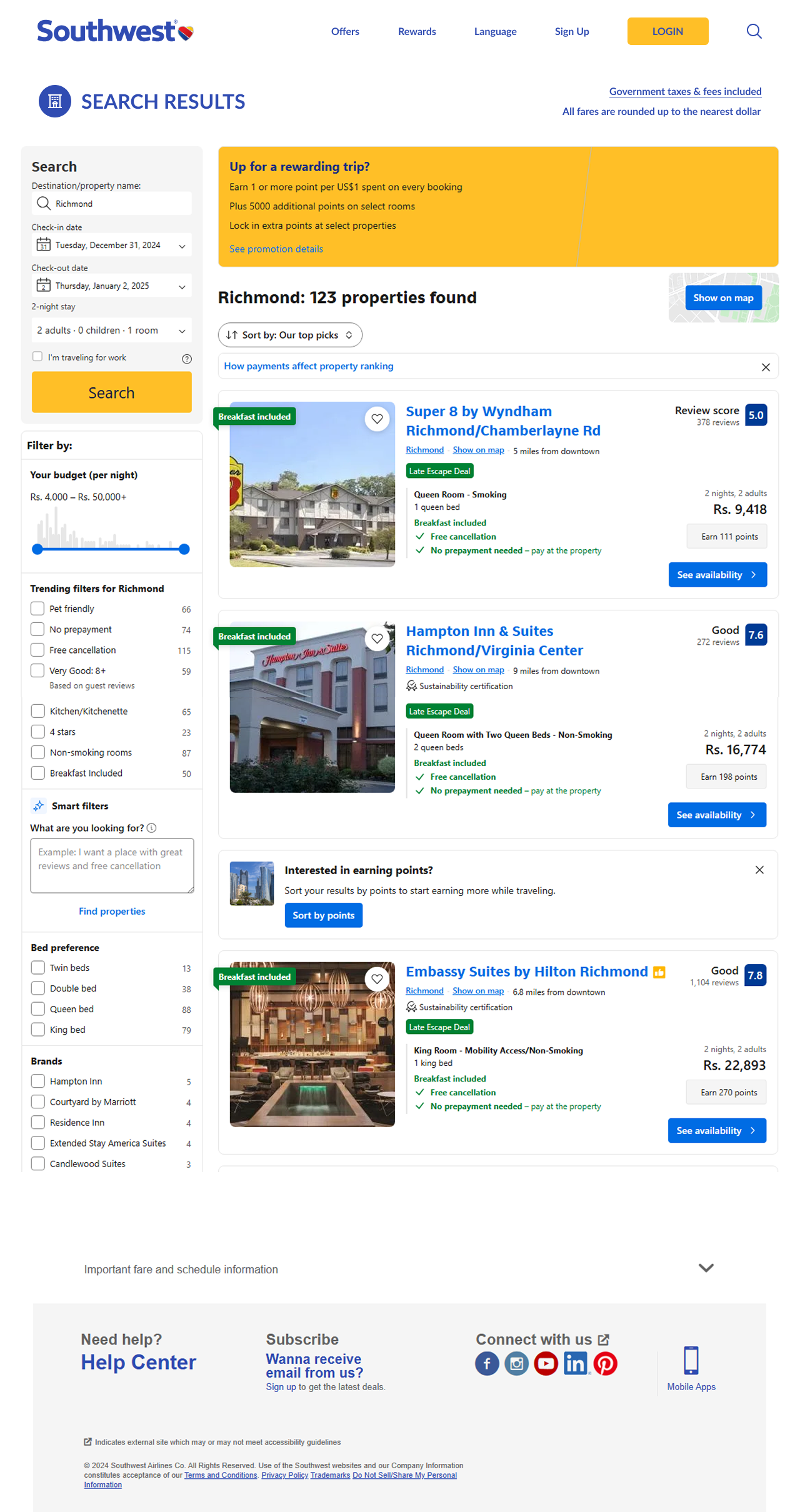 Hotel booking integrated into the flight booking flow