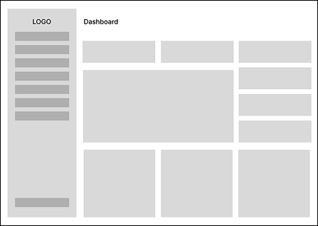 Digital wireframe 1 — main dashboard with key stats