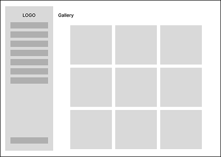 Digital wireframe 4 — profile gallery view